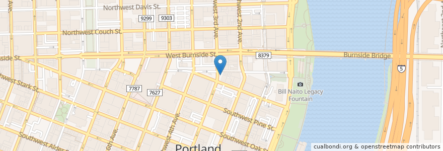 Mapa de ubicacion de Biketown PDX SW 3rd at Ankeny en Amerika Birleşik Devletleri, Oregon, Portland, Multnomah County.