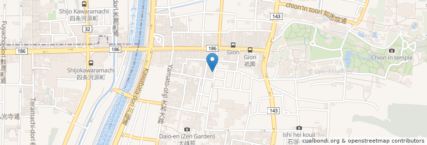 Mapa de ubicacion de Steak House Yoshida en 日本, 京都府, 京都市, 東山区.
