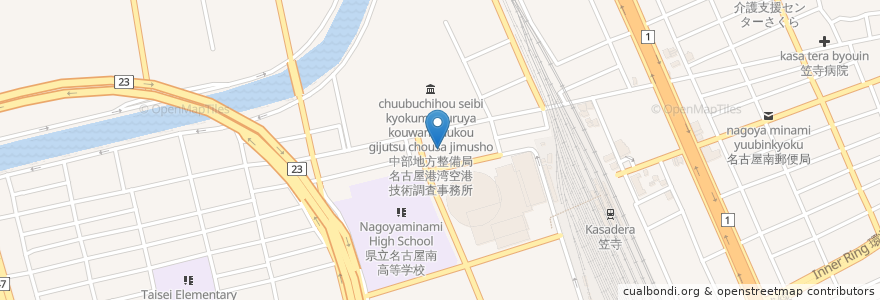 Mapa de ubicacion de 南生涯学習センター en Japão, 愛知県, Nagoia, 南区.