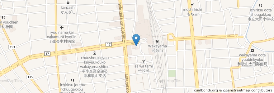 Mapa de ubicacion de 池田泉州銀行 en Jepun, 和歌山県, 和歌山市.