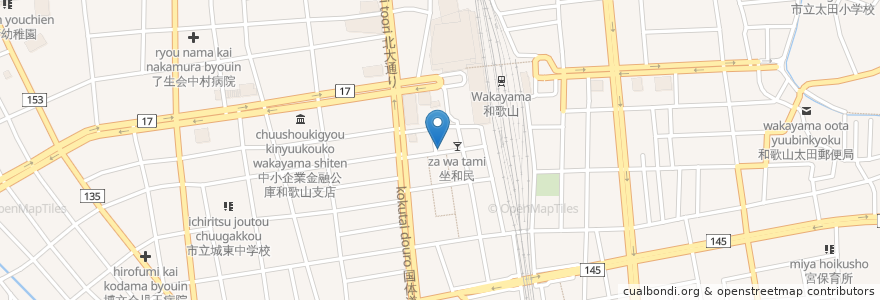 Mapa de ubicacion de ひしお en Giappone, Prefettura Di Wakayama, 和歌山市.