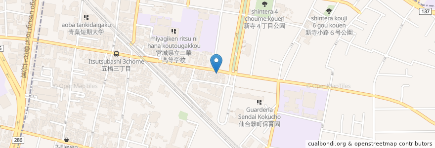 Mapa de ubicacion de 江場歯科医院 en Jepun, 宮城県, 仙台市, 若林区.