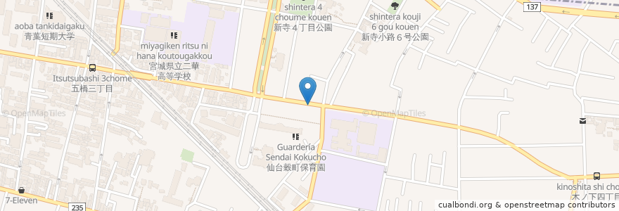 Mapa de ubicacion de 石田内科医院 en Japón, Prefectura De Miyagi, 仙台市, 若林区.