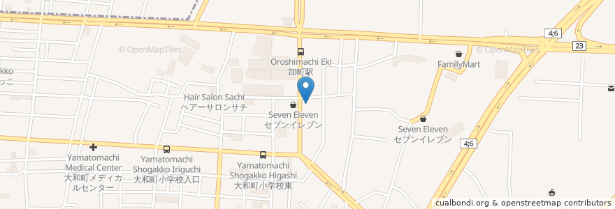 Mapa de ubicacion de ツルハドラッグ en Giappone, 宮城県, 仙台市, 若林区.