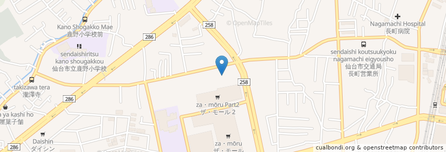 Mapa de ubicacion de 仙台南郵便局 en Giappone, 宮城県, 仙台市, 太白区.