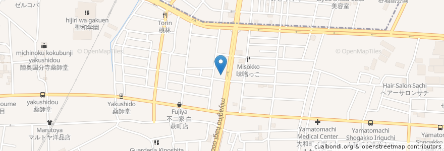 Mapa de ubicacion de エネオス en 日本, 宮城県, 仙台市, 若林区.
