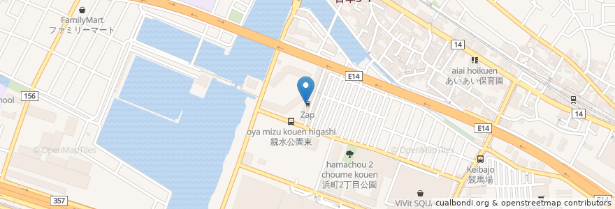 Mapa de ubicacion de Zap en اليابان, 千葉県, 船橋市.