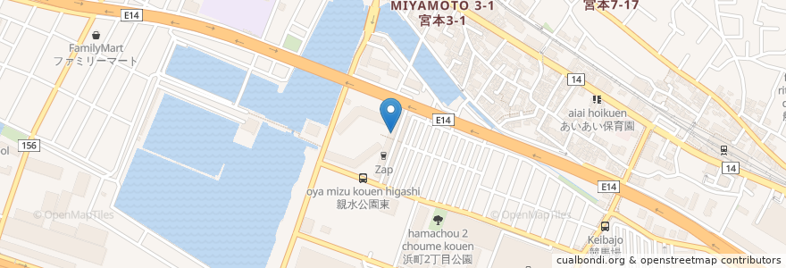 Mapa de ubicacion de 浜町一番 en Japan, Präfektur Chiba, 船橋市.