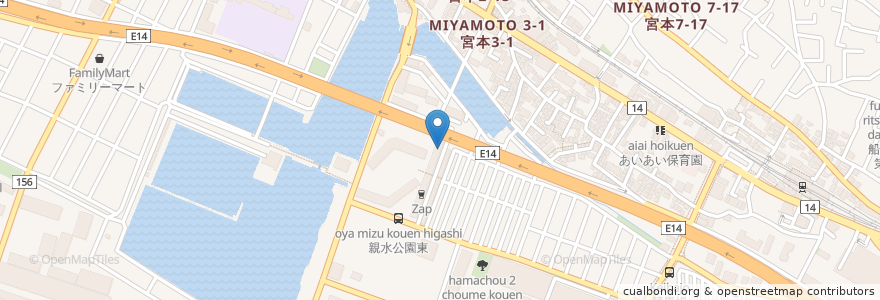 Mapa de ubicacion de パーティハウス Kinban en 日本, 千葉県, 船橋市.
