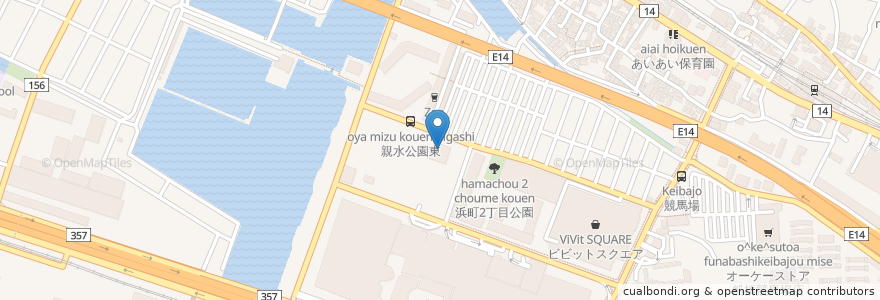 Mapa de ubicacion de 船橋市浜町公民館 en اليابان, 千葉県, 船橋市.