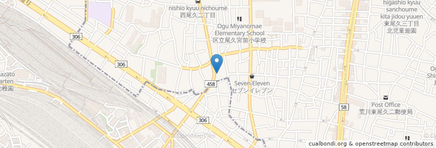 Mapa de ubicacion de せんり薬局西尾久店 en Giappone, Tokyo.