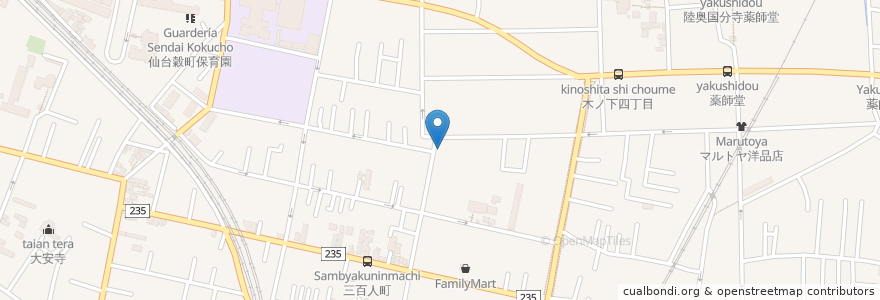 Mapa de ubicacion de 白鳥神社 en 日本, 宮城県, 仙台市, 若林区.