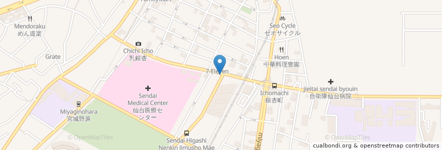 Mapa de ubicacion de 光倫歯科医院 en Jepun, 宮城県, 仙台市, 宮城野区.