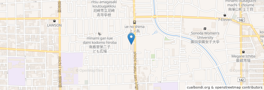 Mapa de ubicacion de スギ薬局 en Japonya, 兵庫県, 尼崎市.