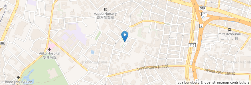 Mapa de ubicacion de 元麻布 東郷 en Япония, Токио, Минато.