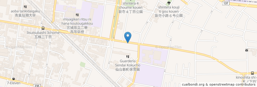 Mapa de ubicacion de アリマ薬局連坊店 en ژاپن, 宮城県, 仙台市, 若林区.