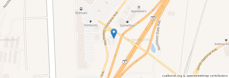 Mapa de ubicacion de McDonald's en 미국, 워싱턴, Lewis County, Chehalis.