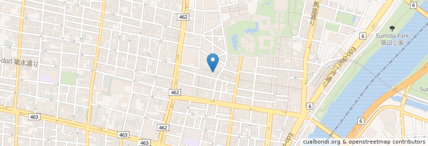 Mapa de ubicacion de 浅草聚楽 en 日本, 東京都, 台東区.