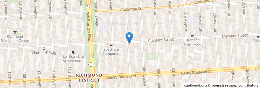 Mapa de ubicacion de Be My Guest en Amerika Birleşik Devletleri, Kaliforniya, San Francisco, San Francisco.