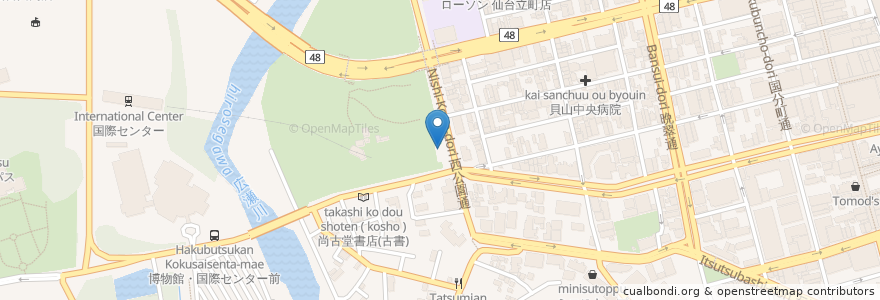 Mapa de ubicacion de Omachi KOBAN en Japan, Miyagi Prefecture, Sendai, Aoba Ward.