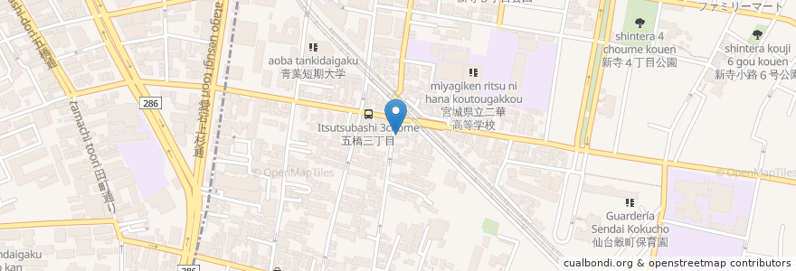 Mapa de ubicacion de 志のぶ本店 en Japón, Prefectura De Miyagi, 仙台市, 若林区.