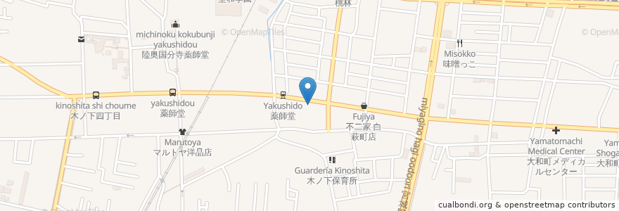 Mapa de ubicacion de 角田千恵子レディースクリニック en Japonya, 宮城県, 仙台市, 若林区.