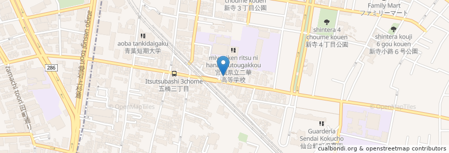 Mapa de ubicacion de れんぼう眼科クリニック en Japão, 宮城県, 仙台市, 若林区.