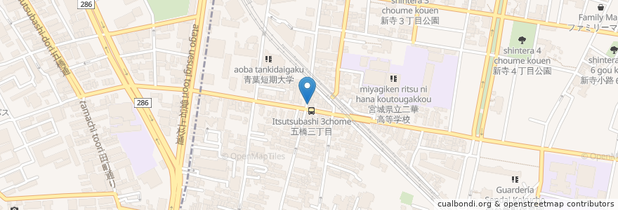 Mapa de ubicacion de 居酒屋鳥幸 en Giappone, 宮城県, 仙台市.