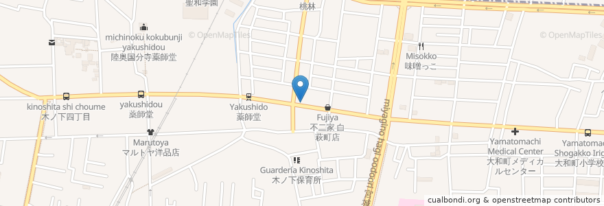 Mapa de ubicacion de ひまわり歯科医院 en 일본, 미야기현, 仙台市, 若林区.