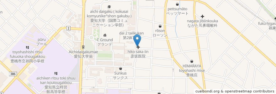 Mapa de ubicacion de 彦坂医院 en 日本, 爱知县, 豊橋市.