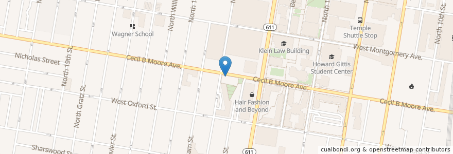 Mapa de ubicacion de Lee's Hoagie House en États-Unis D'Amérique, Pennsylvanie, Philadelphia County, Philadelphia.
