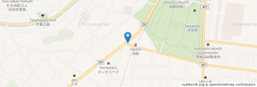 Mapa de ubicacion de 東海労働金庫　豊鉄高師駅　ATM en Japón, Prefectura De Aichi, 豊橋市.