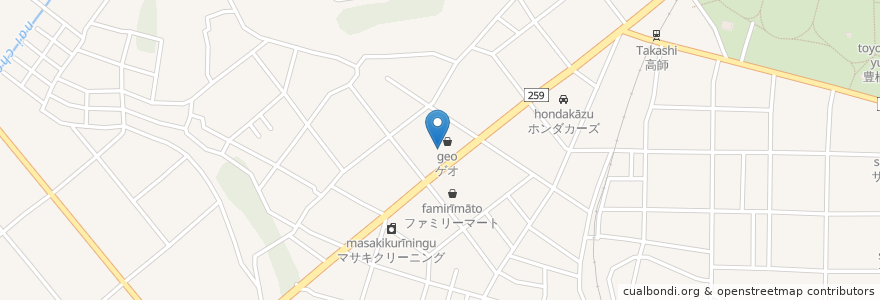 Mapa de ubicacion de 岡崎信用金庫 en Giappone, Prefettura Di Aichi, Toyohashi.