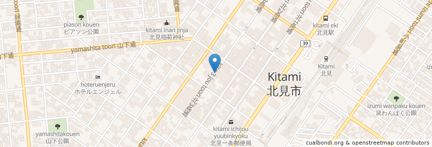 Mapa de ubicacion de ナップス駐車場 en Япония, Хоккайдо, Округ Охотск, 北見市.