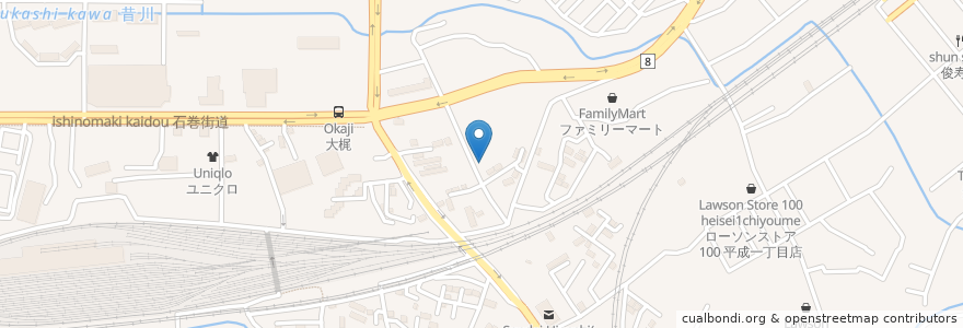 Mapa de ubicacion de 東仙台保育所 en 日本, 宮城県, 仙台市, 宮城野区.