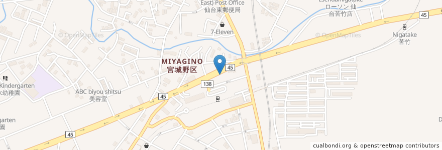 Mapa de ubicacion de 高橋小児科医院 en Japan, Präfektur Miyagi, 仙台市, 宮城野区.