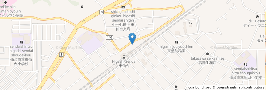 Mapa de ubicacion de コスモス歯科クリニック en Giappone, 宮城県, 仙台市, 宮城野区.