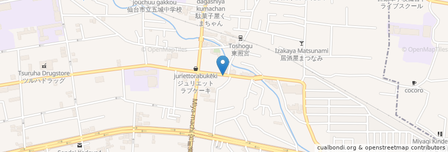 Mapa de ubicacion de 成巧寿司 en اليابان, 宮城県, 仙台市, 青葉区.