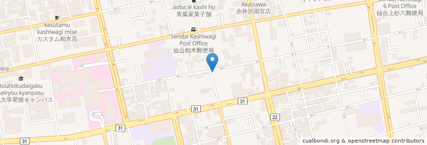 Mapa de ubicacion de 仙台フォーラム en Japon, Préfecture De Miyagi, 仙台市, 青葉区.