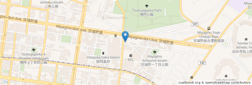 Mapa de ubicacion de イッてこい酒場ぱぐぱぐ en 일본, 미야기현, 仙台市, 宮城野区.