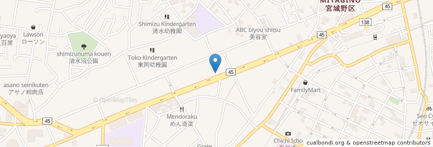 Mapa de ubicacion de 阿部歯科 en 일본, 미야기현, 仙台市, 宮城野区.