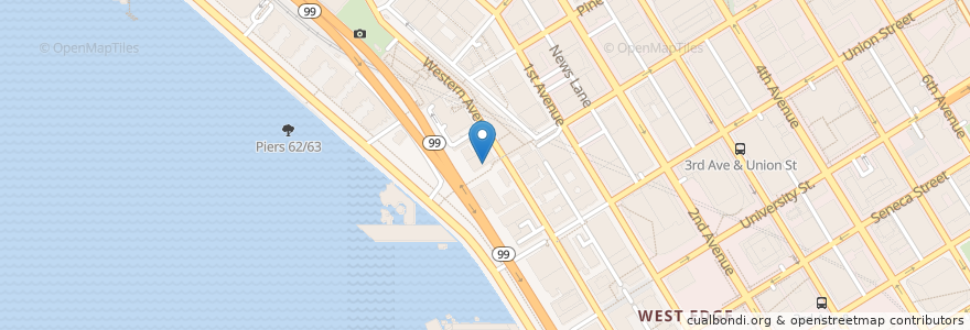 Mapa de ubicacion de Zig Zag Cafe en الولايات المتّحدة الأمريكيّة, واشنطن, King County, Seattle.