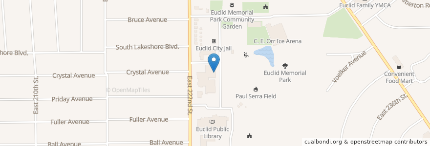 Mapa de ubicacion de Euclid Municipal Court en Stati Uniti D'America, Ohio, Cuyahoga County, Euclid.