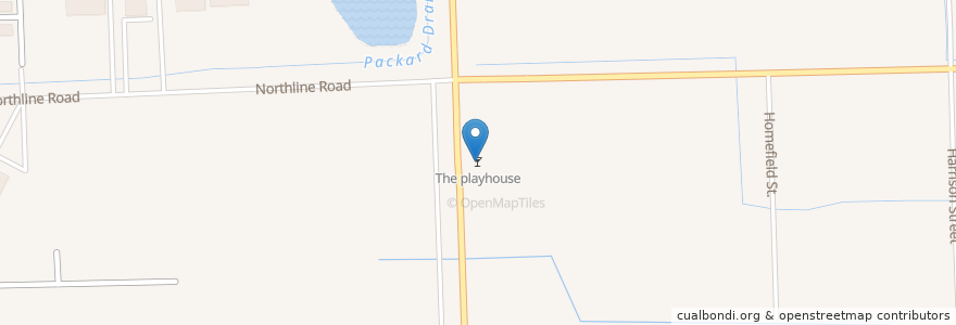 Mapa de ubicacion de The playhouse en ایالات متحده آمریکا, میشیگان, Wayne County, Romulus.
