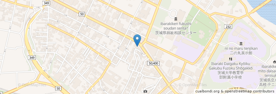 Mapa de ubicacion de 九州屋台 九太郎 en Japonya, 茨城県, 水戸市.