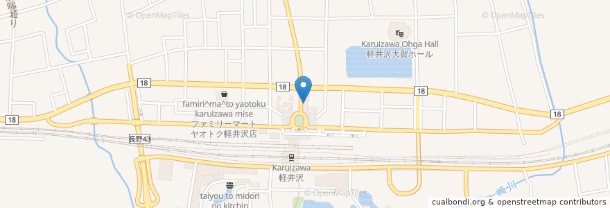 Mapa de ubicacion de 高美亭蕎麥麵 en Япония, Нагано, 北佐久郡, 軽井沢町.