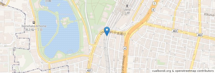 Mapa de ubicacion de 麵屋武藏 武骨相傳 沾麵 en 日本, 东京都/東京都, 台東区.