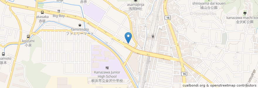 Mapa de ubicacion de クリエイト en 일본, 가나가와현, 요코하마시, 金沢区.