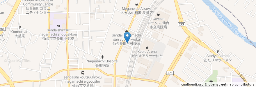 Mapa de ubicacion de 長町三好耳鼻咽喉科医院 en 일본, 미야기현, 仙台市, 太白区.