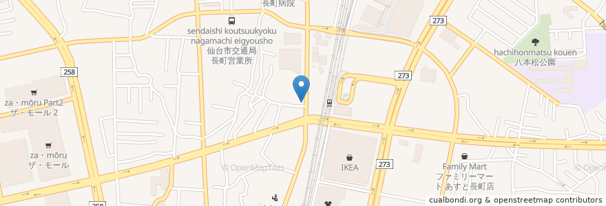 Mapa de ubicacion de トトリホルモン仙台長町駅前 en 日本, 宮城県, 仙台市, 太白区.